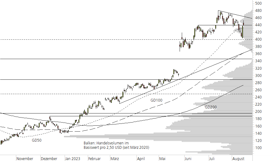 NVIDIA Corp-10-Monats-Chart