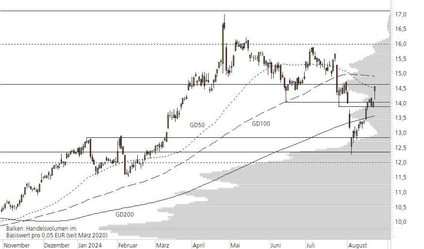 Deutsche Bank-10-Monats-Chart